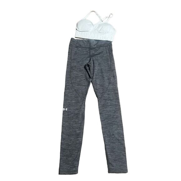 Under Armour 2 pc Set Sports Bra and Cropped Yoga Pants Mefium - Picture 2 of 3